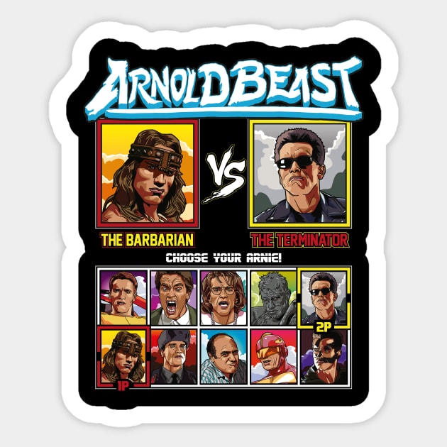 Arnold Beast Sticker by RetroReview